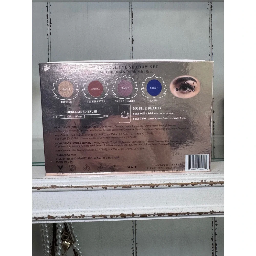 Blessed Beauty Natural Eye Shadow Set Gaze of a Goddess 4 Shade Quad Brown Eyes